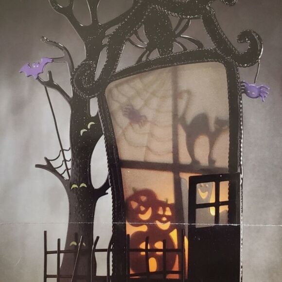 🩵Partylite Black Spooky Time Tealight/Votive Haunted House